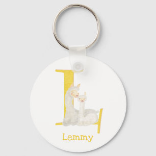 Animal ABC L is for llama key ring Schlüsselanhänger