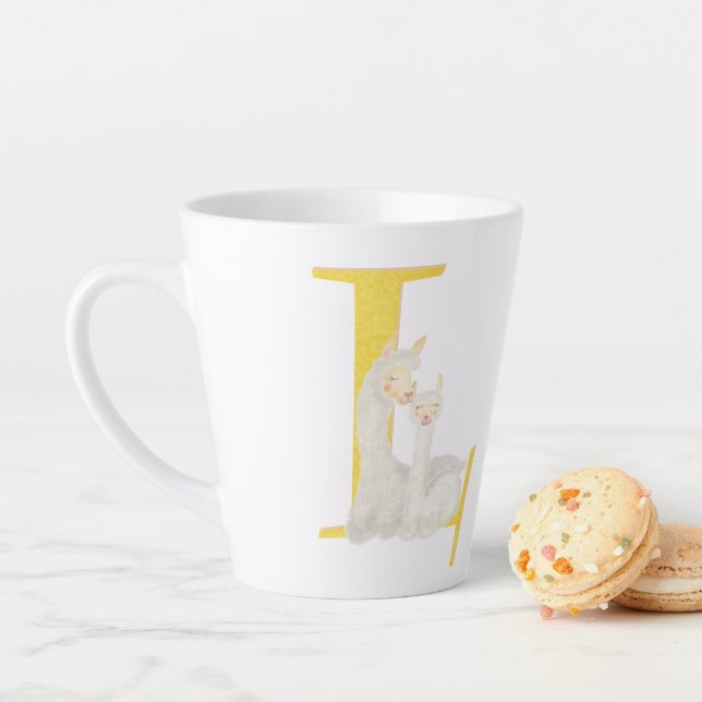 Animal ABC L is for llama latte mug Milchtasse (Beispiel)