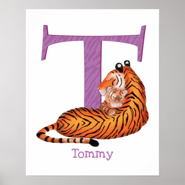 Animal ABC T is for tiger print Poster (Vorne)