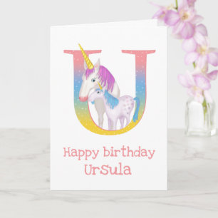 Animal ABC U est pour la carte d'anniversaire de l