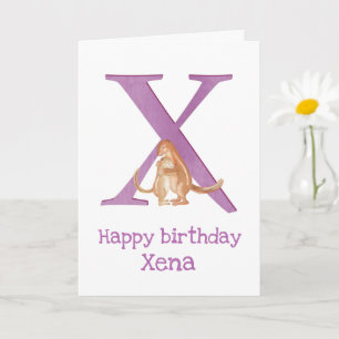 Animal ABC X est pour la carte d'anniversaire xeru