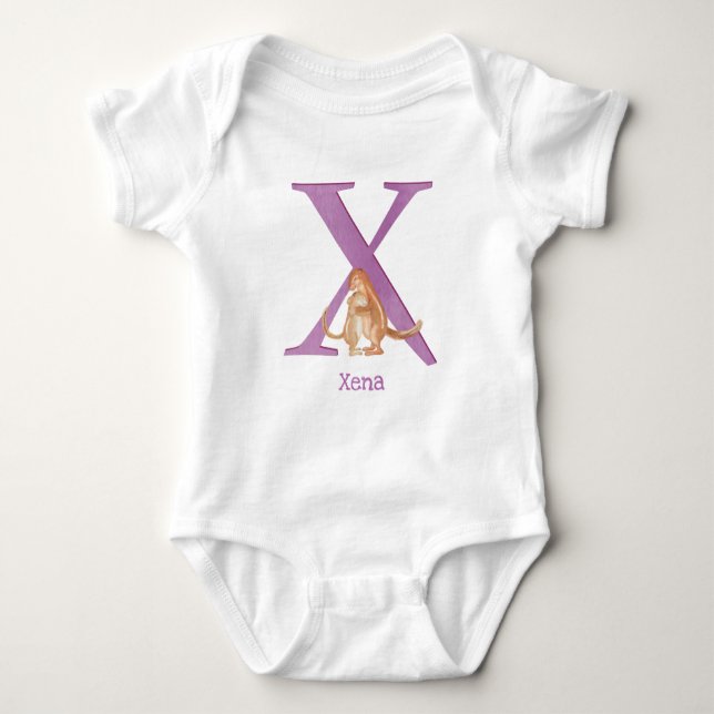 Animal ABC X ist für xerus Baby Bodysuit Baby Strampler (Vorderseite)