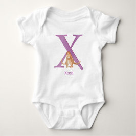 Animal ABC X ist für xerus Baby Bodysuit Strampler