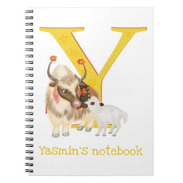 Animal ABC Y ist für Yak-Notizbuch Notizblock (Vorderseite)