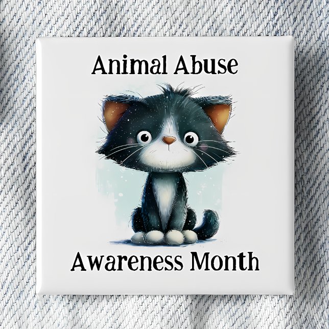 Animal Abuse Awareness Month - Kitten Pinback Button (Von Creator hochgeladen)