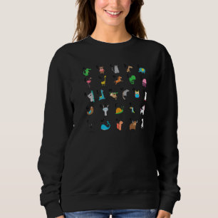 Animal Alphabet A to Z Learning Spaß Vorschule Edu Sweatshirt