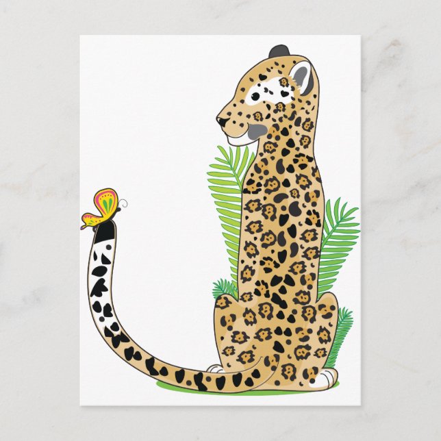 Animal Alphabet Jaguar Postkarte (Vorderseite)