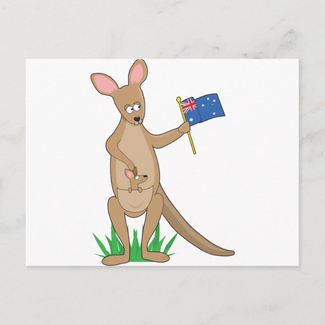 Animal Alphabet Kangaroo Postkarte (Vorderseite)