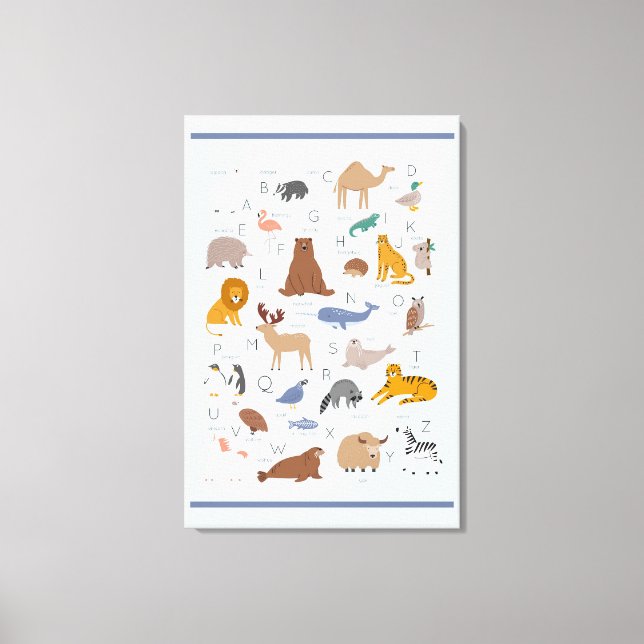 Animal Alphabet Kinderzimmer Kids Room Leinwanddruck (Vorderseite)