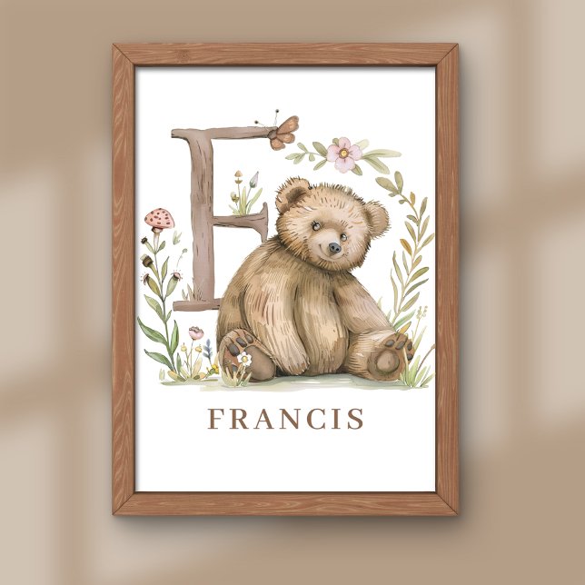 Animal Alphabet Letter F Kids Name Bärenposter Fotodruck (Von Creator hochgeladen)