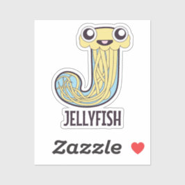 Animal Alphabet Letter - J (Quallen) Aufkleber