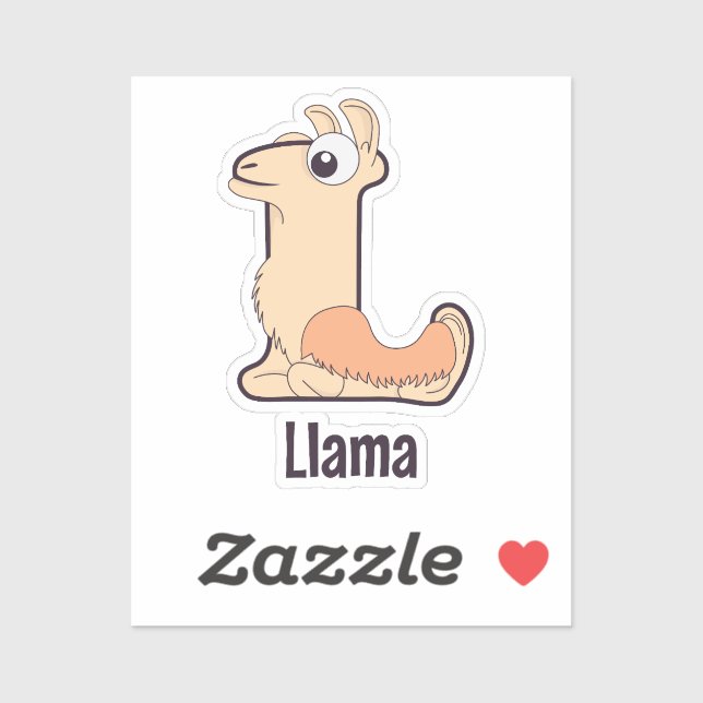 Animal Alphabet Letter - L (Lama) Aufkleber (Blatt)