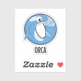 Animal Alphabet Letter - O (Orca) Aufkleber