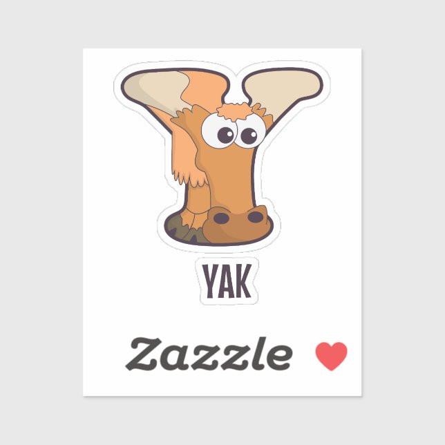 Animal Alphabet Letter - Y (Yak) Aufkleber (Blatt)