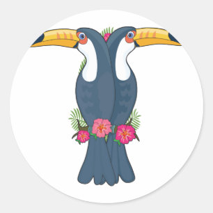 Animal Alphabet Toucan Runder Aufkleber