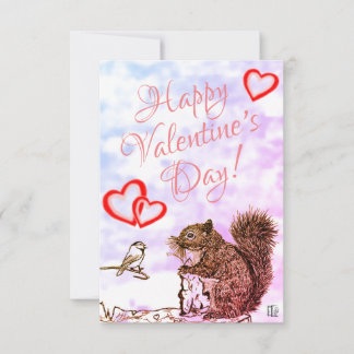 Animal artistique Texte coloré Carte Saint Valenti