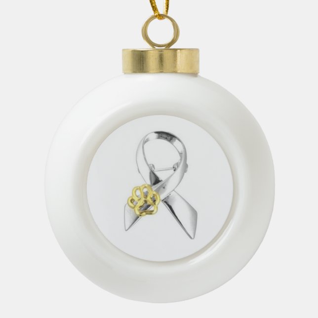 Animal awareness Hanging a Christmas tree  Keramik Kugel-Ornament (Vorderseite)