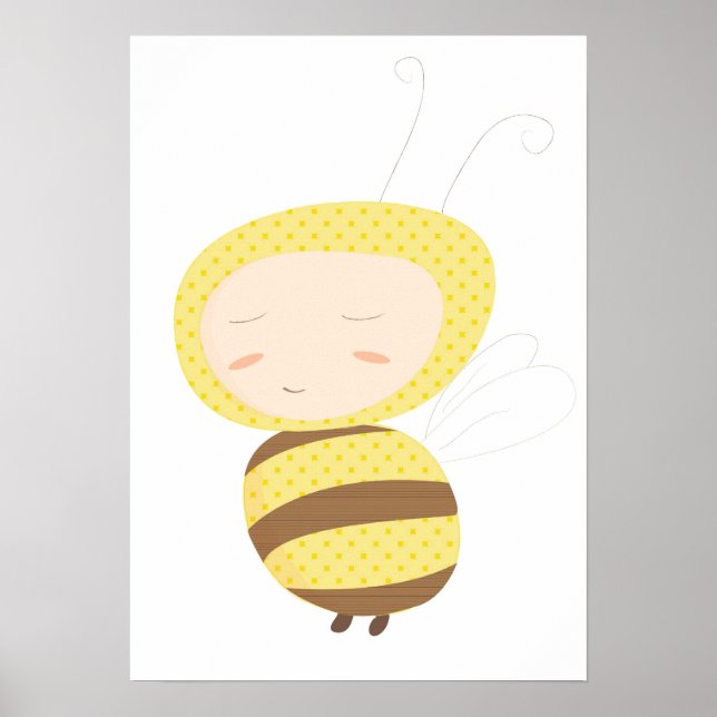 Animal Babies bumble bee print Poster (Vorne)