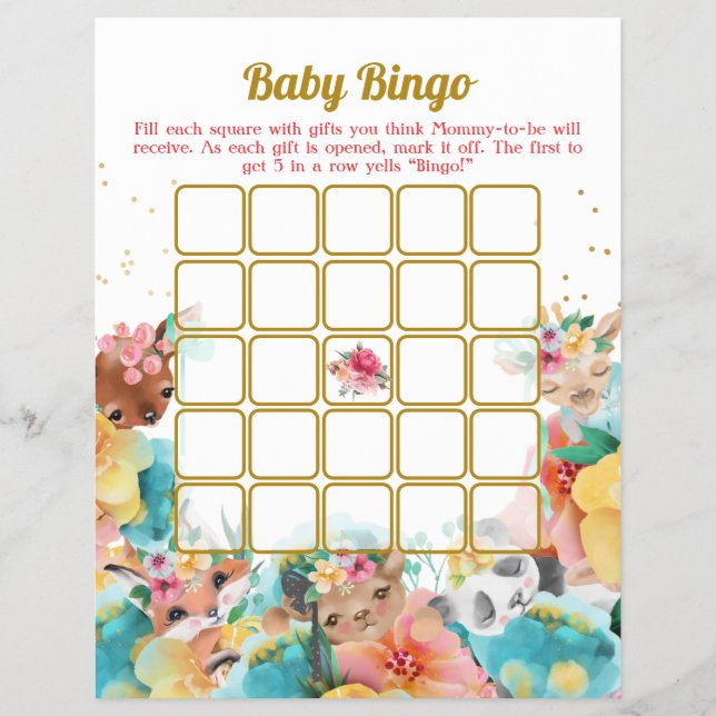 Animal Baby Bingo und Name Race Baby Shooting Game Flyer (Vorne)