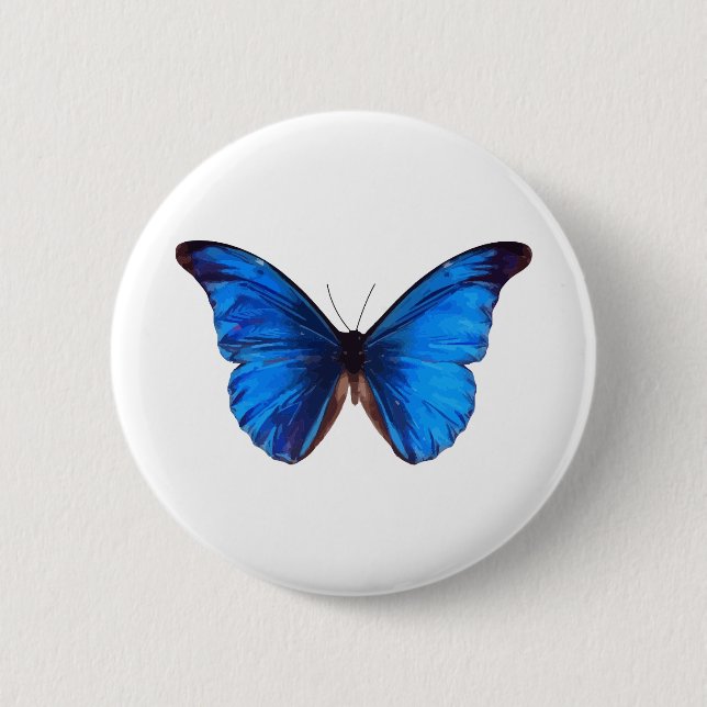 Animal Butterfly Insect Nature Morpho Blue Button (Vorderseite)