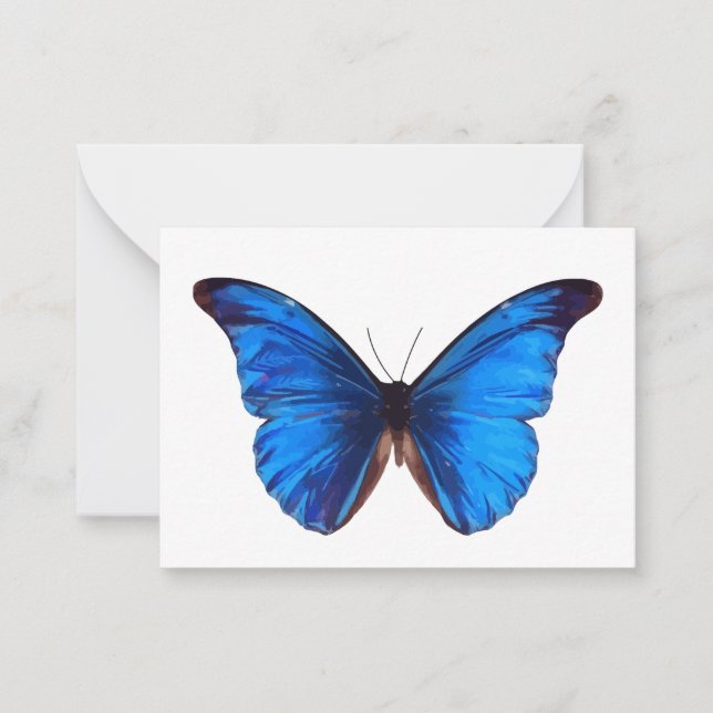 Animal Butterfly Insect Nature Morpho Blue Post-it Mitteilungskarte (Vorderseite)
