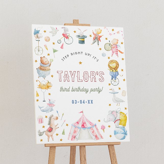 Animal Circus Karneval Geburtstagsfeier Begrüßungs Poster (Von Creator hochgeladen)