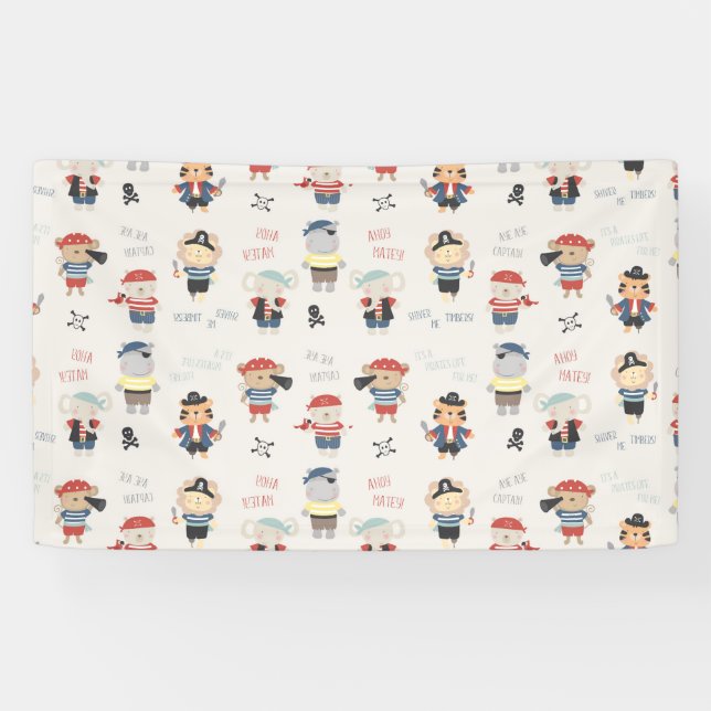 Animal Crew gamin Party Pirate Bannière (Horizontal)