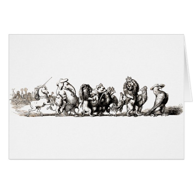 Animal Cute Art Unicorn Elephant Lion Zoo (Devant horizontal)