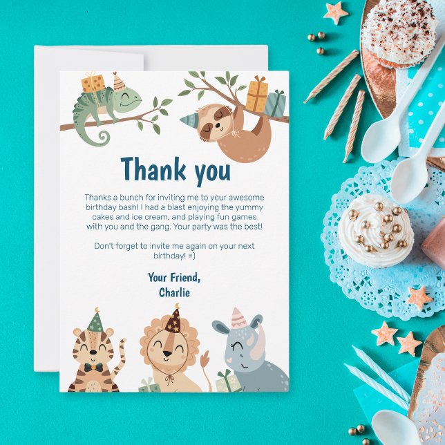 Animal de fête de la jungle, Merci pour les invita (Créateur téléchargé)