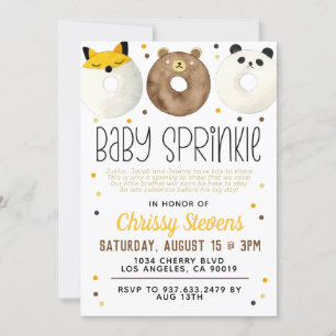 Animal Donut Baby Sprinkle Dusche Einladung