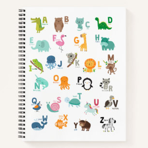 Animal Doodle Alphabet Notizbuch