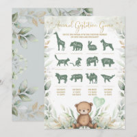 Animal Gestation Teddy Bear Baby shower Carte de j