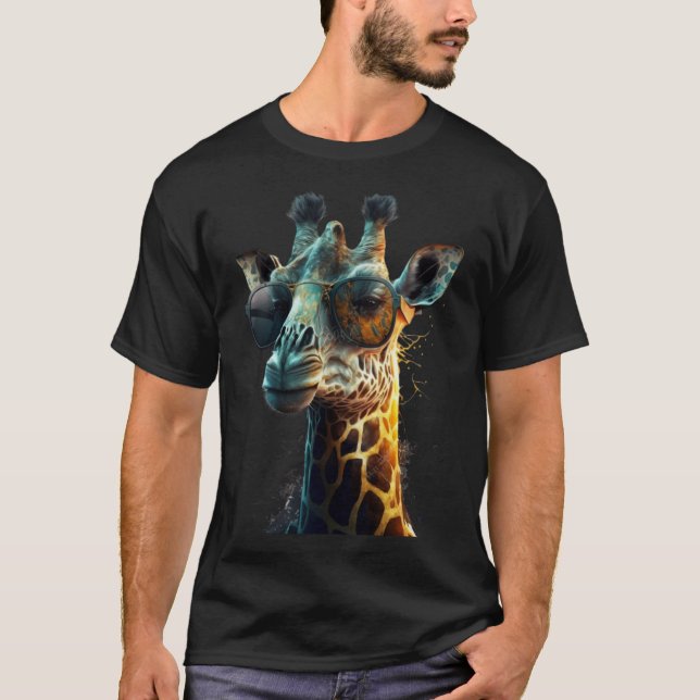 animal  giraffe with stylish sunglasses T-Shirt (Vorderseite)