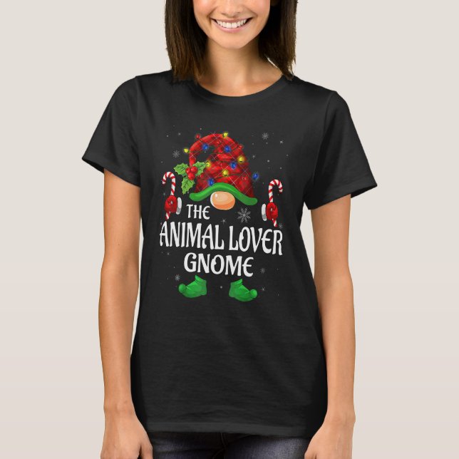Animal Gnome Buffalo Red Matching Family Christma T-Shirt (Vorderseite)
