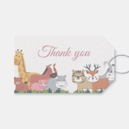 Animal Jungle Baby Dusche - Danke Geschenkanhänger