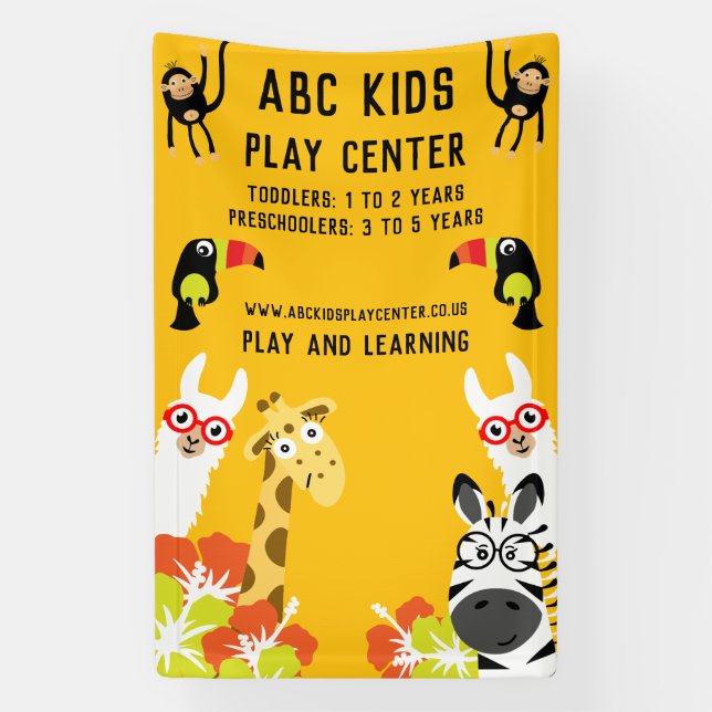Animal Jungle Safari Play Center Banner (Vertikal)