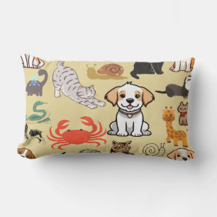 Animal Kingdom Cuddle: Critter Crew Lumbar Pillow Lendenkissen