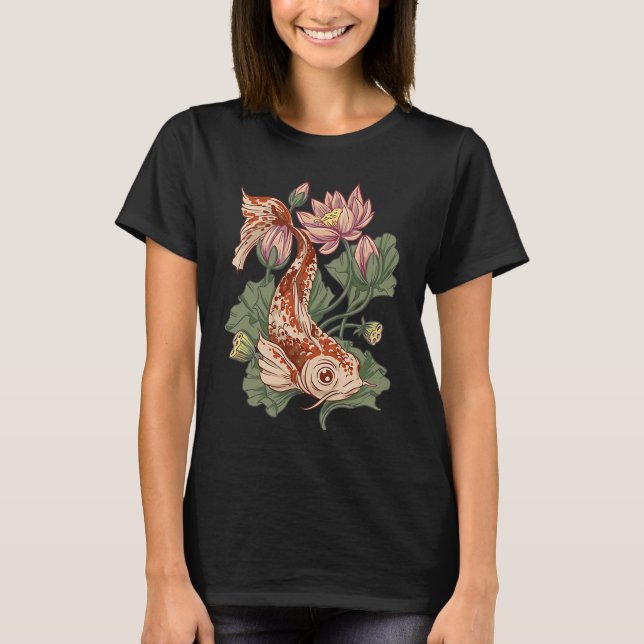 Animal  Koi Fish  Flowers s T-Shirt (Vorderseite)