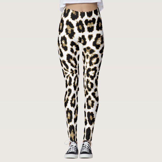 Animal Leopard Cheetah Print Muster Leggings (Vorderseite)