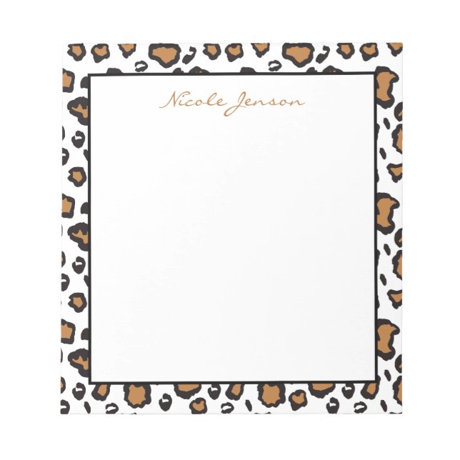 Animal Leopard Print Personalized Notepad Notizblock (Vorderseite)