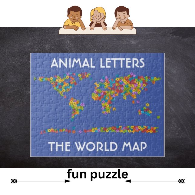 Animal Letters World Map Alphabet Jigsaw Puzzle (Von Creator hochgeladen)