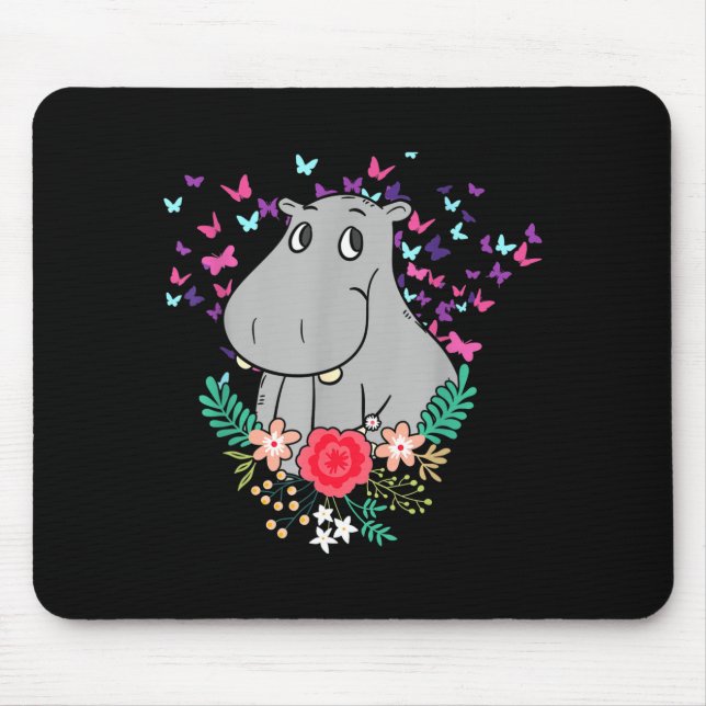 Animal Lover Butterfly Valentines Day Gift Flowers Mousepad (Vorne)