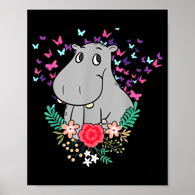Animal Lover Butterfly Valentines Day Gift Flowers Poster (Vorne)