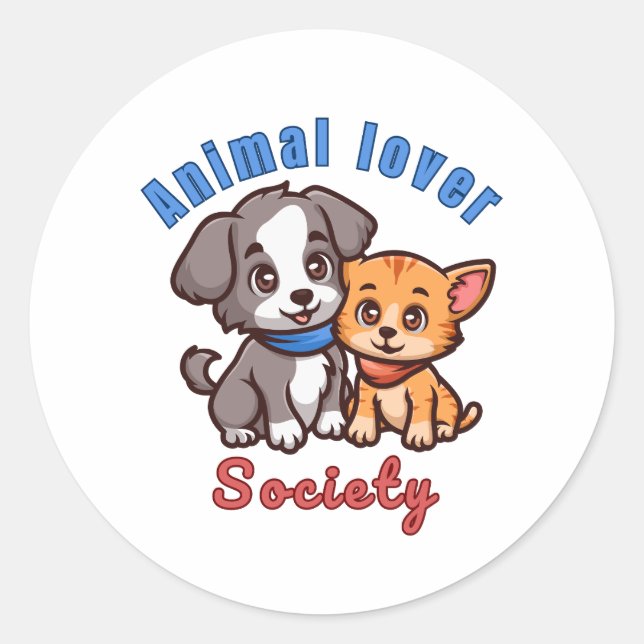 Animal lover society for animal lover sticker (Devant)
