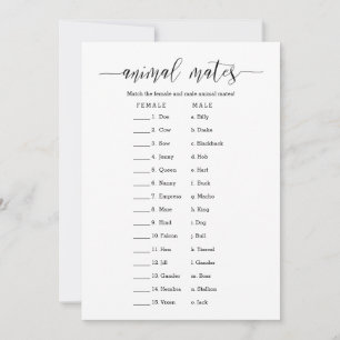 Animal Mates Brautparty Game Einladung