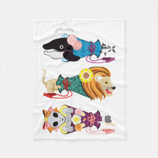 Animal megaphone ... fish, cat, girl (remake) fleecedecke