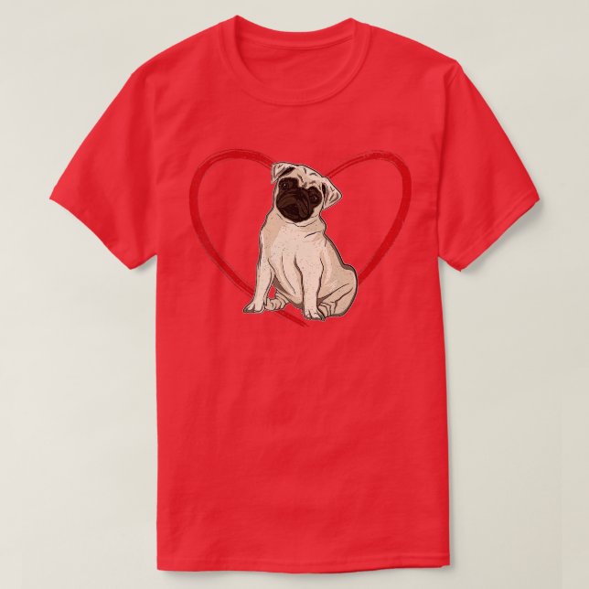 Animal Mops Valentinstag Gift Mops T-Shirt (Design vorne)