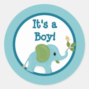 Animal Parade Baby Duschaufkleber APK#4 Elefant Runder Aufkleber