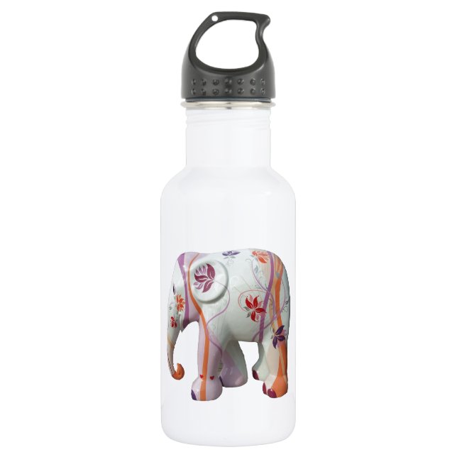 Animal Pattern Africa Peace Blume Reben Edelstahlflasche (Vorderseite)