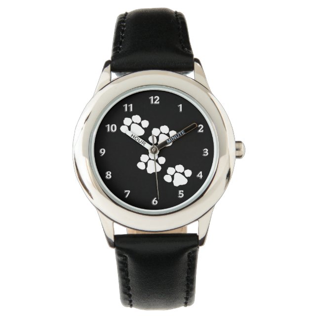 Animal Paw Prints Armbanduhr (Vorderseite)